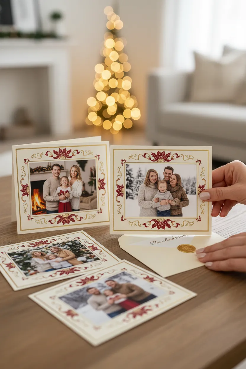 Cartão de Natal com foto da família - Depois
