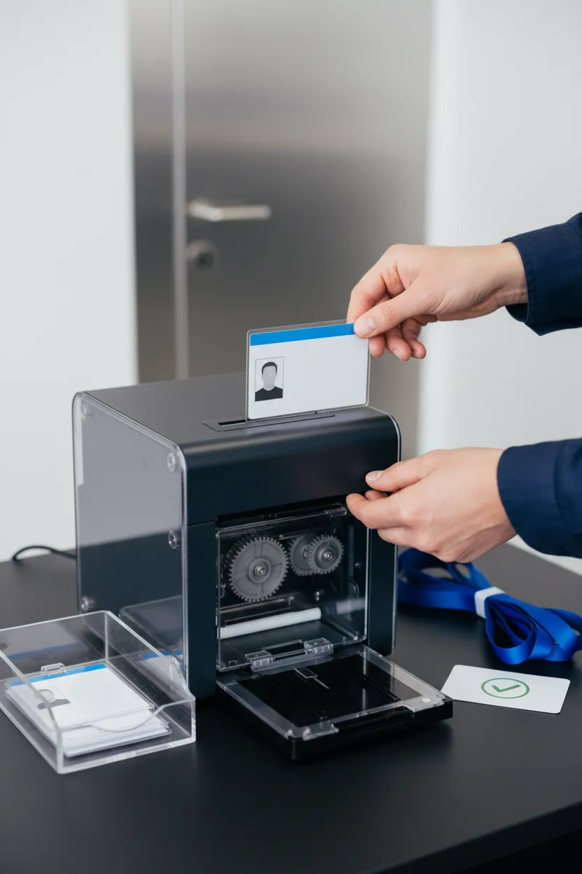 Crachá de evento com foto padronizada - Depois